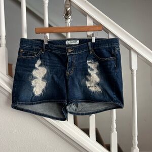 Torrid Dark Blue‎ Distressed Jean Shorts
